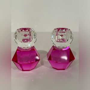 Pink Candle Holders Set of 2